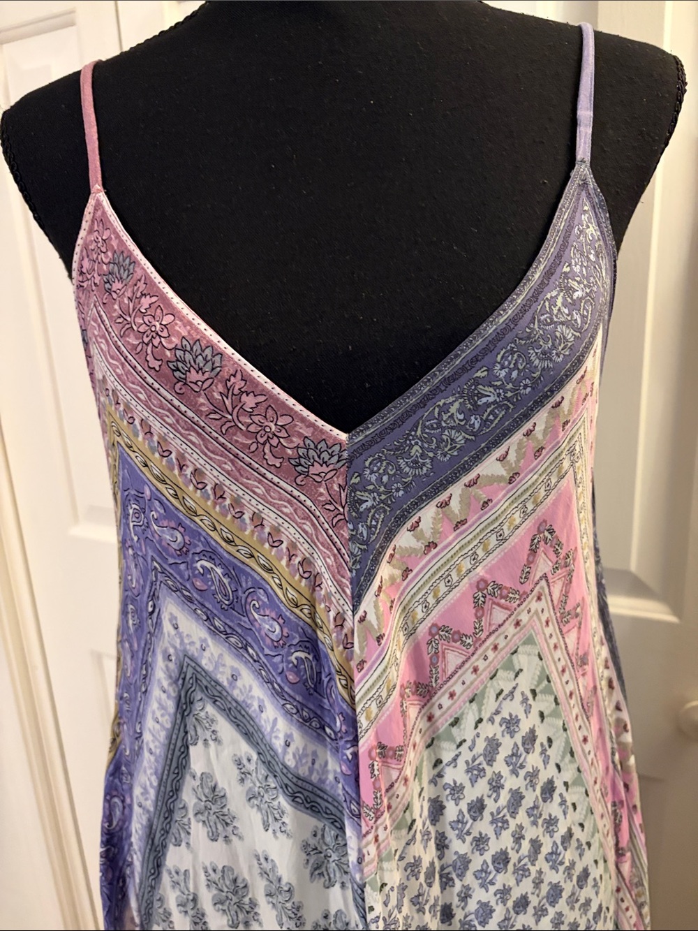 Anthropologie Floreat Pink and Purple Printed Handkerchief Midi Dress - Picture 4 of 10